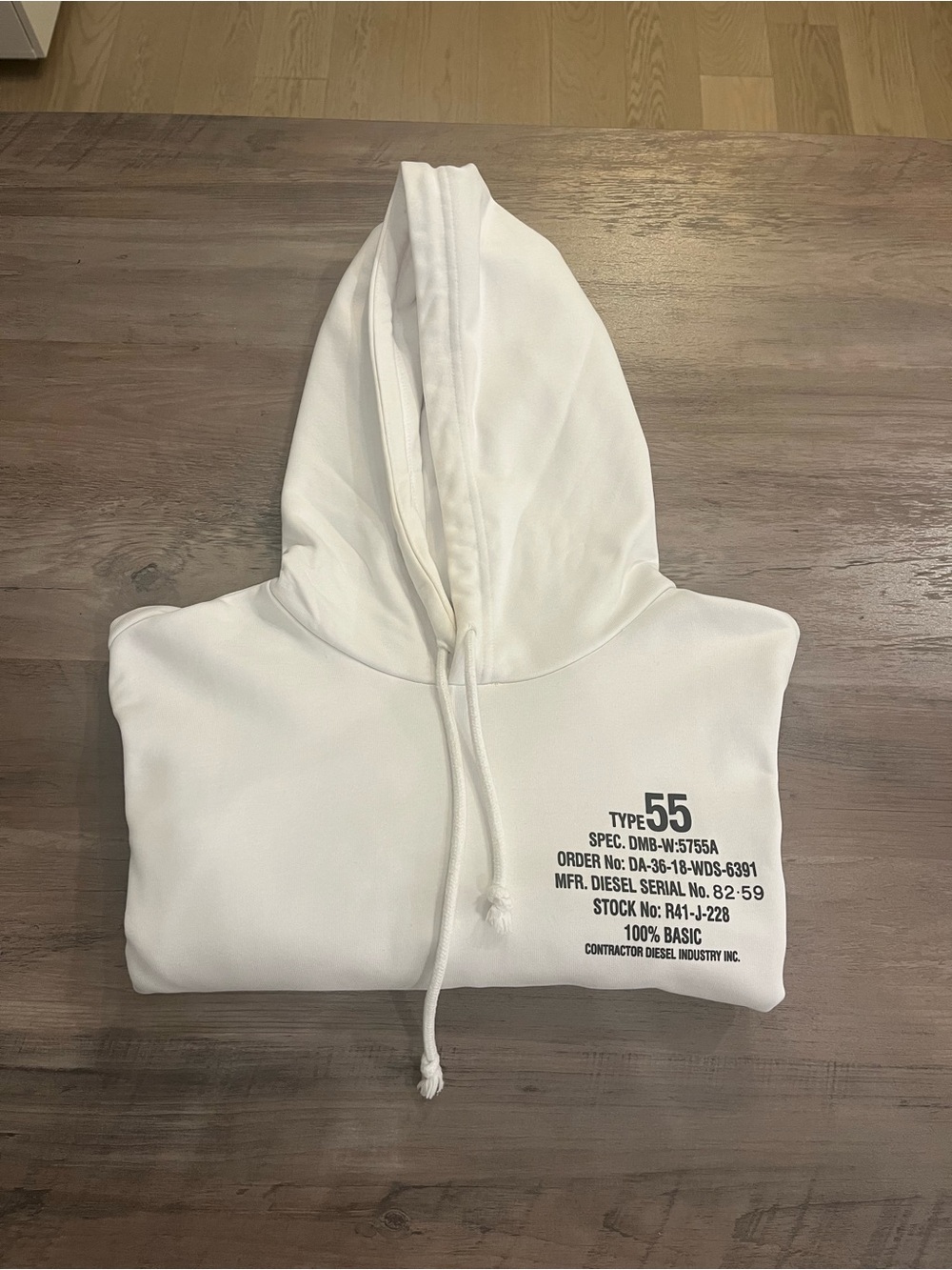 Diesel White Crewneck Pullover with Black Text